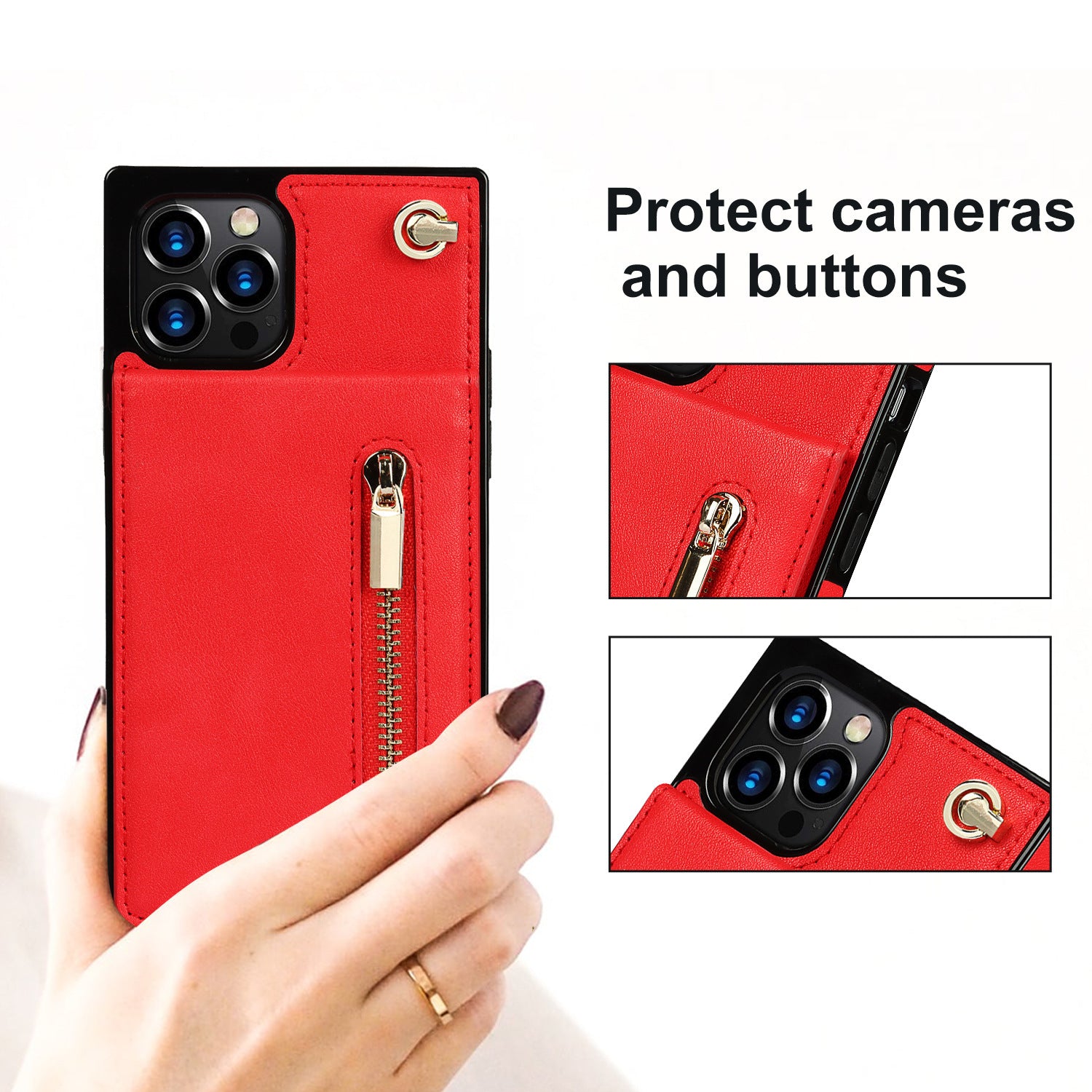 Zippered Phone Case with Crossbody Strap