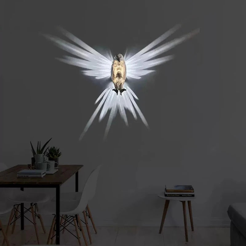 Modern Creative Bird Wall Lamp Atmosphere Sconce Light 3D Printing Body Animal Lighting Luster Home Decor