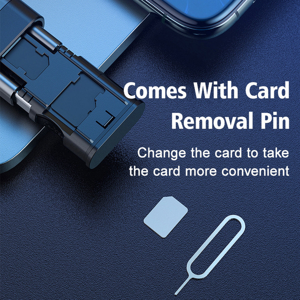 Multifunctional Storage Stick 3-in-1 – Portable Aluminum Alloy Data & SIM Card Organizer | USB Type-C, Micro USB, Lightning | Black & Red