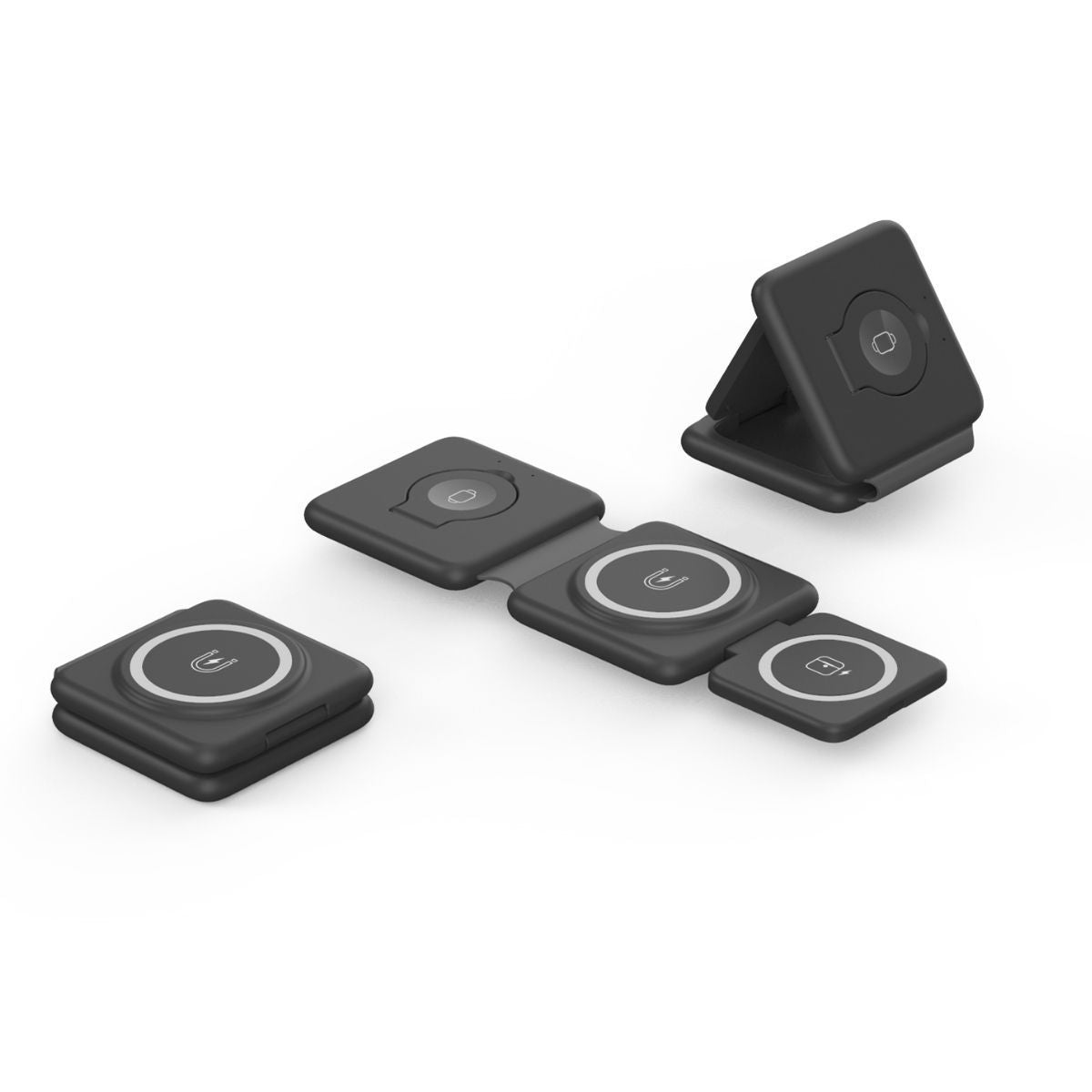 3-in-1 Magnetic Wireless Charging Station – Foldable Charger for iPhone, Apple Watch & AirPods