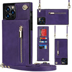 Zippered Phone Case with Crossbody Strap