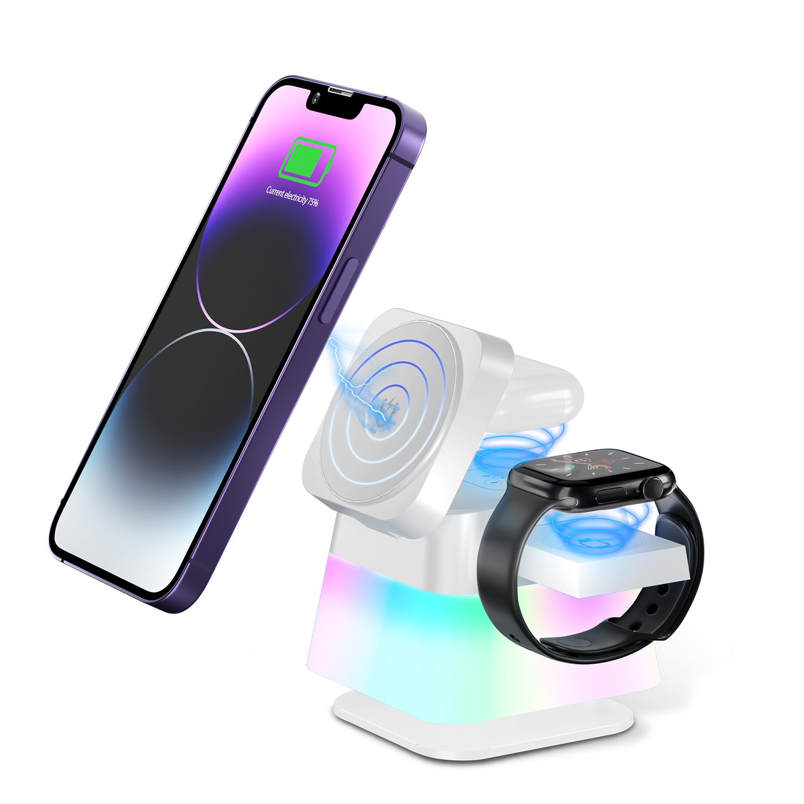 Wireless Charging Stand with Colorful Lighting