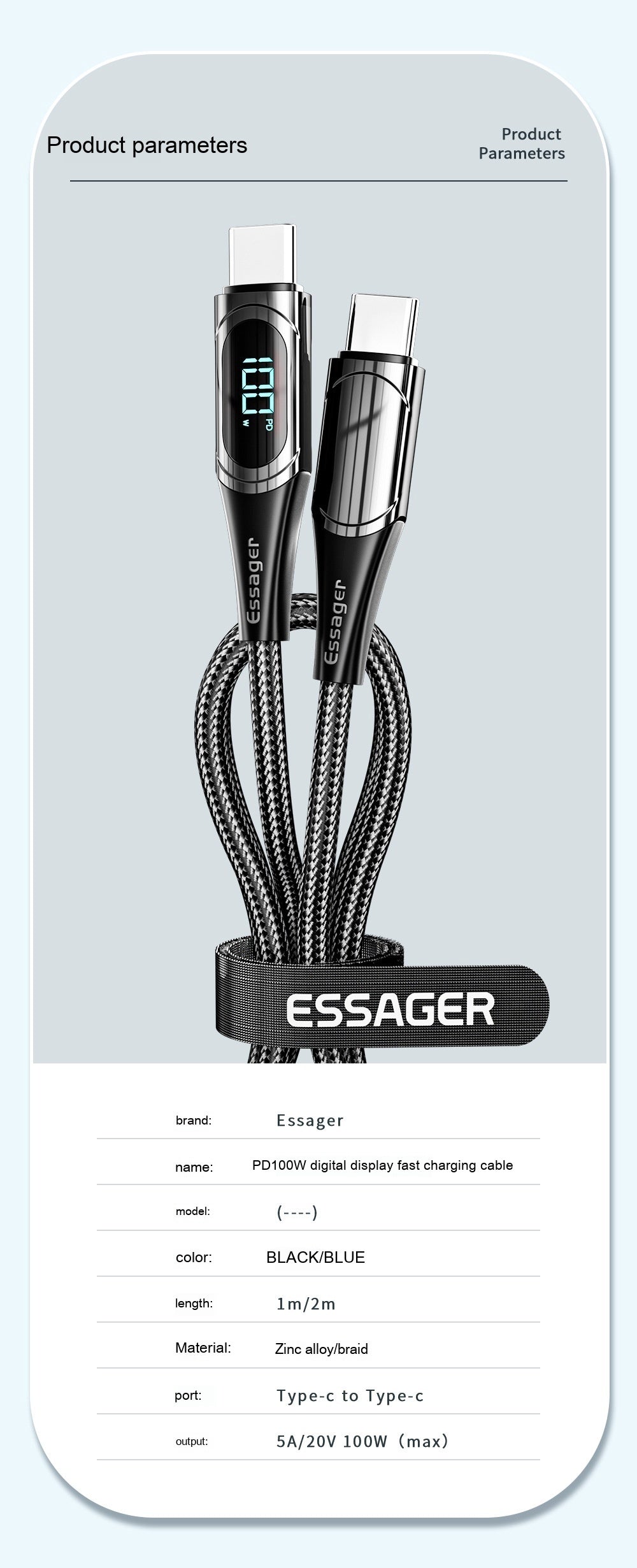 Dual Type-C Super Fast Charging Data Cable