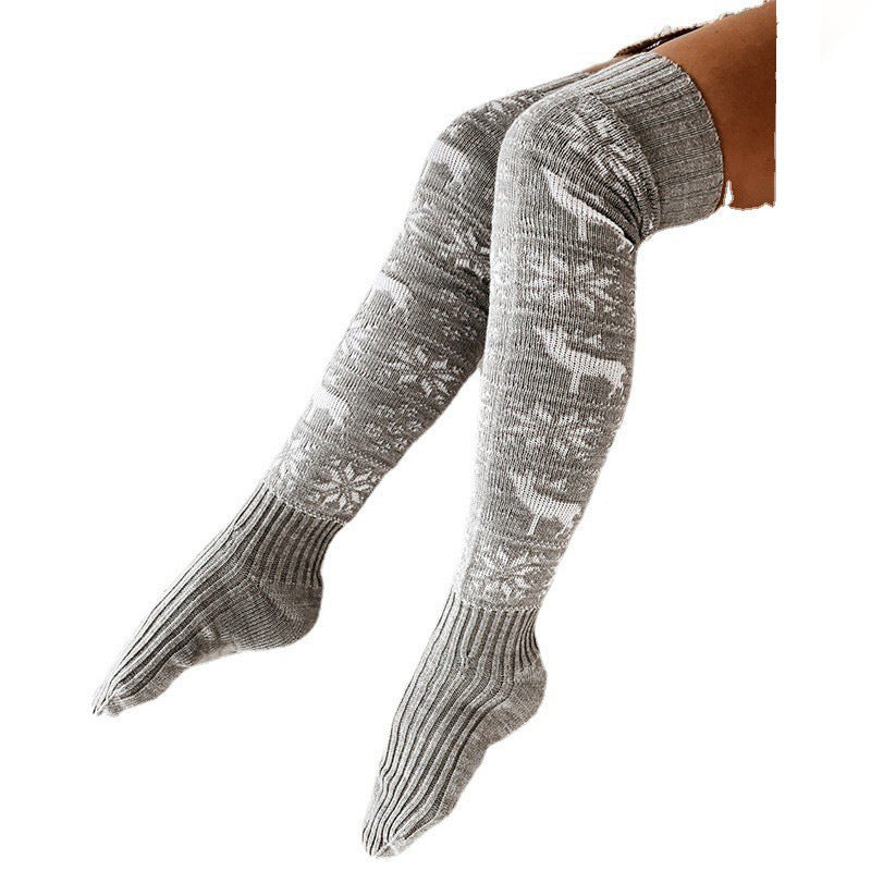 Christmas Thigh-High Socks – Warm Knit Stockings for Women