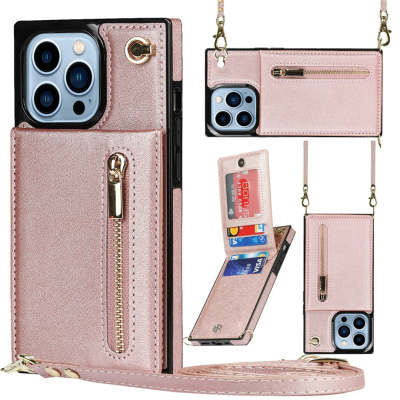 Zippered Phone Case with Crossbody Strap