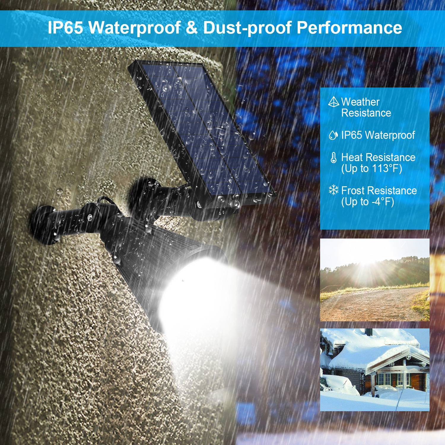 Solar Powered Outdoor Spotlight