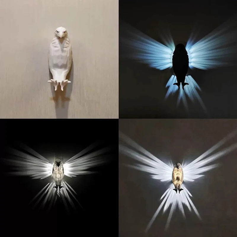 Modern Creative Bird Wall Lamp Atmosphere Sconce Light 3D Printing Body Animal Lighting Luster Home Decor