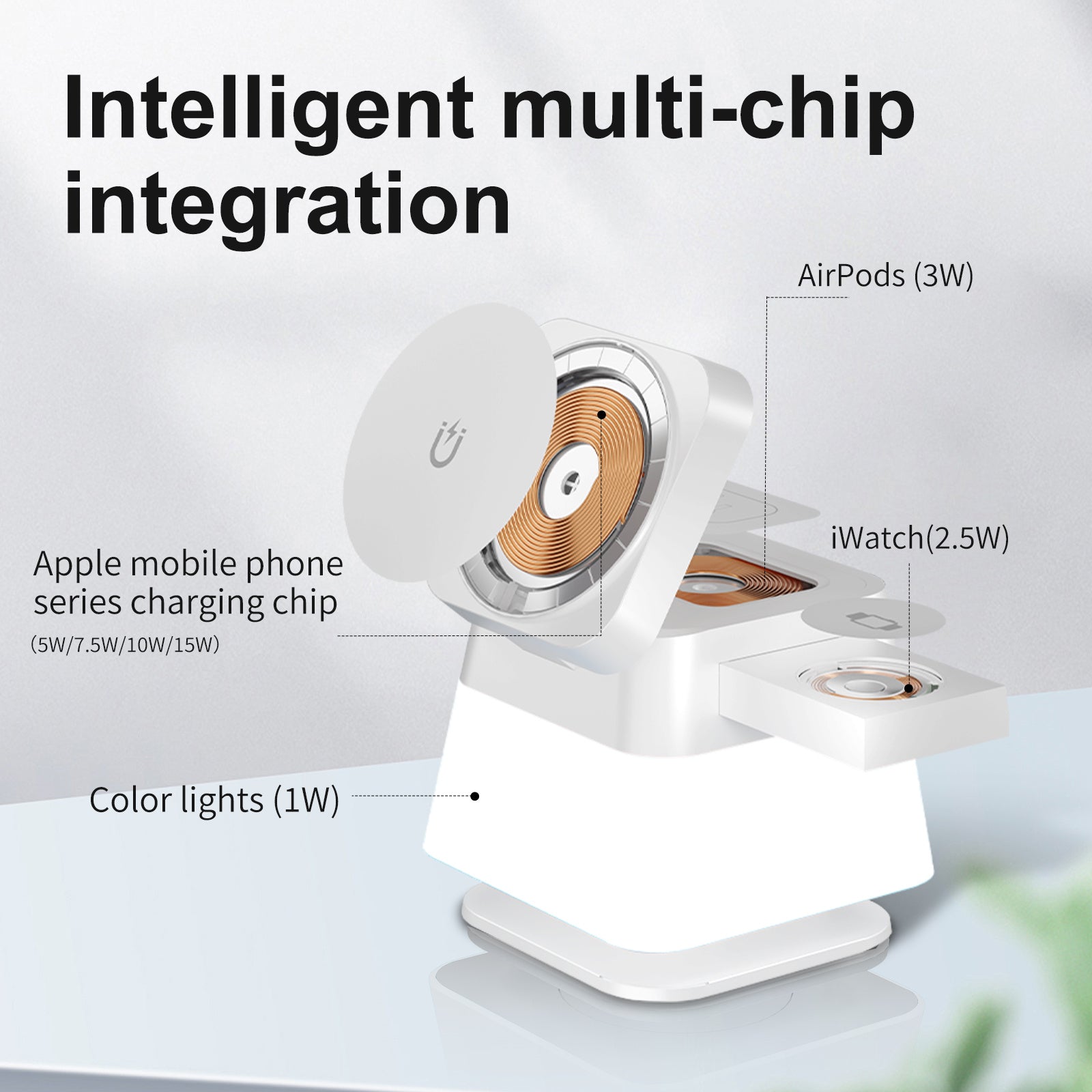 Wireless Charging Stand with Colorful Lighting