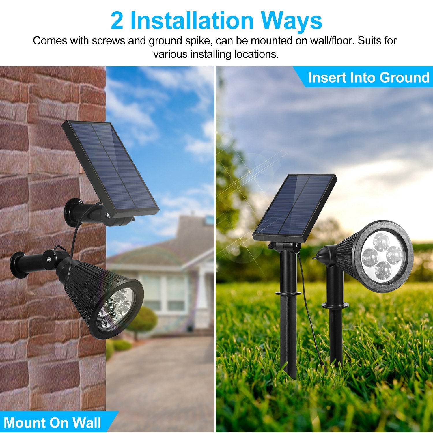 Solar Powered Outdoor Spotlight