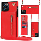 Zippered Phone Case with Crossbody Strap