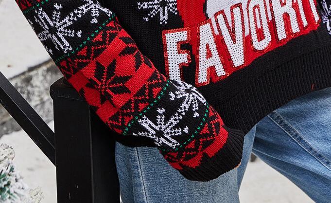 Women's Round Neck Acrylic Sweater – Long Sleeve Winter Pullover