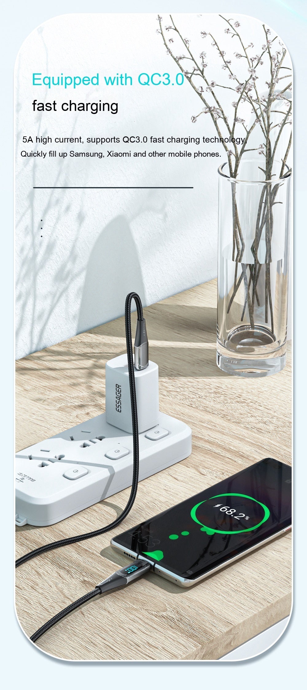 Dual Type-C Super Fast Charging Data Cable