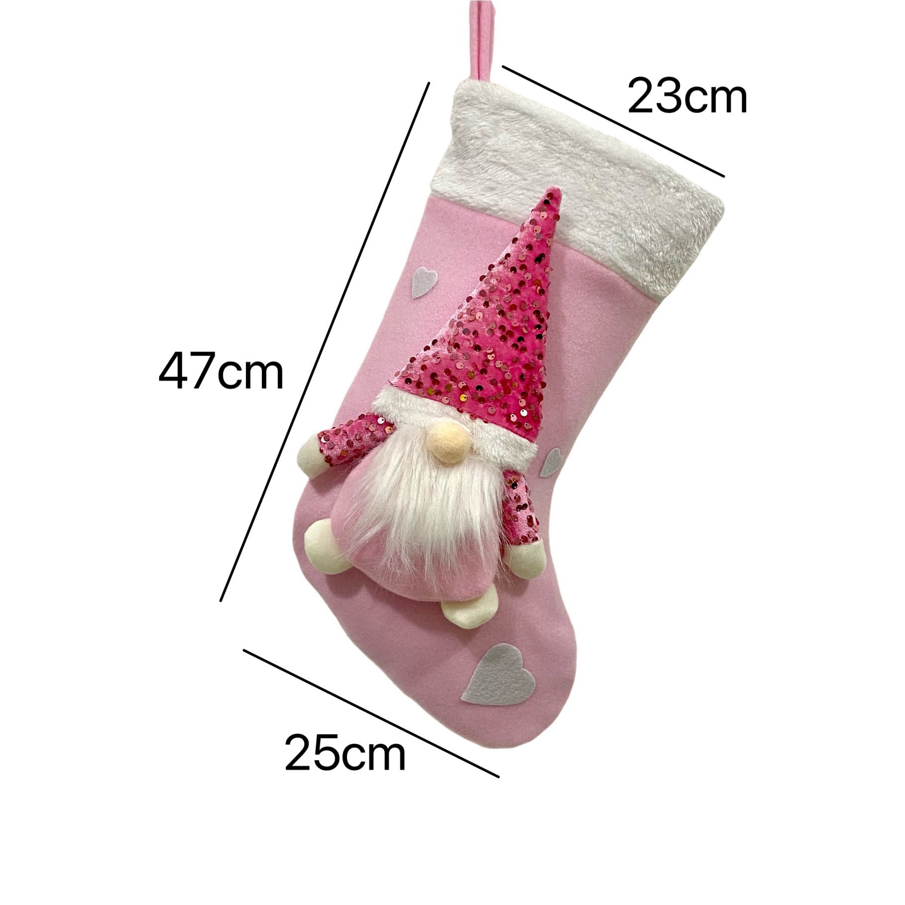 Festive Christmas Stocking Decoration – 47cm Cloth Ornament