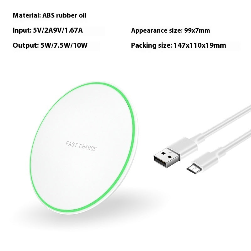 Desktop Phone Ultra Thin Round Wireless Charger